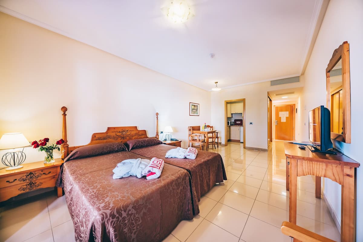 Double Room with Terrace (2 adults) | Een kluis op de kamer, verduisterende gordijnen