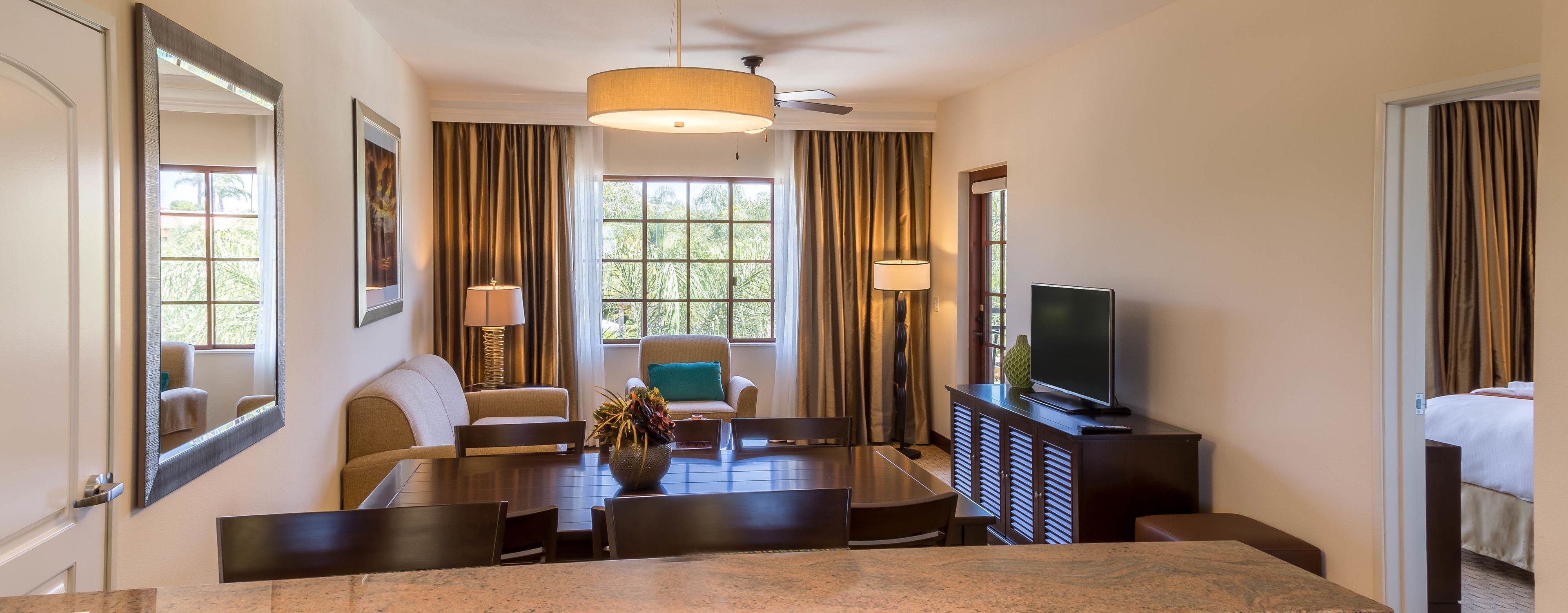 family condo, 2 bedrooms, kitchen | living room | 40-inch flat-screen tv with cable channels, tv, dvd player