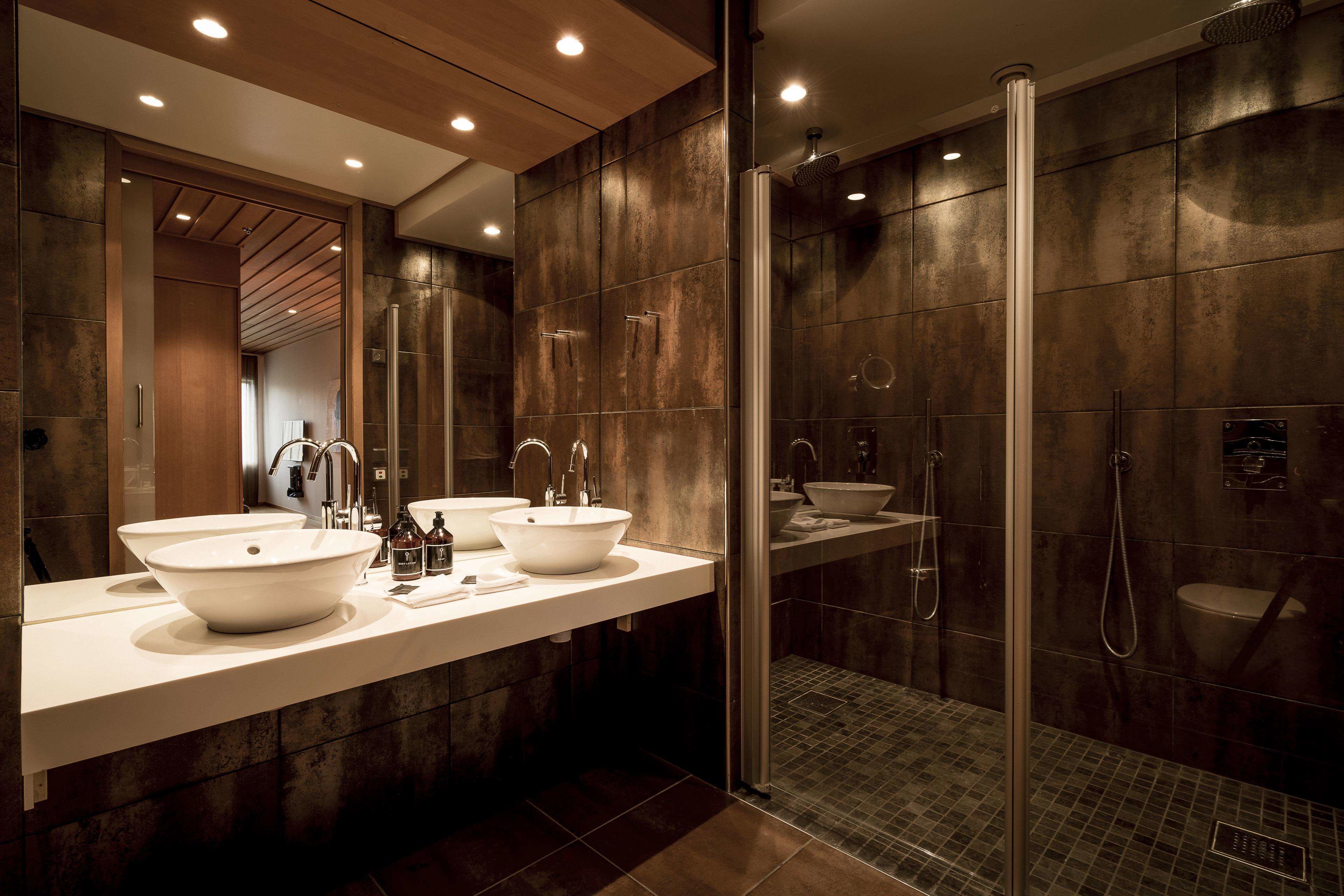 double room (magnesium) | bathroom | shower, free toiletries, hair dryer, bathrobes