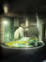 Bañera de hidromasaje cubierta