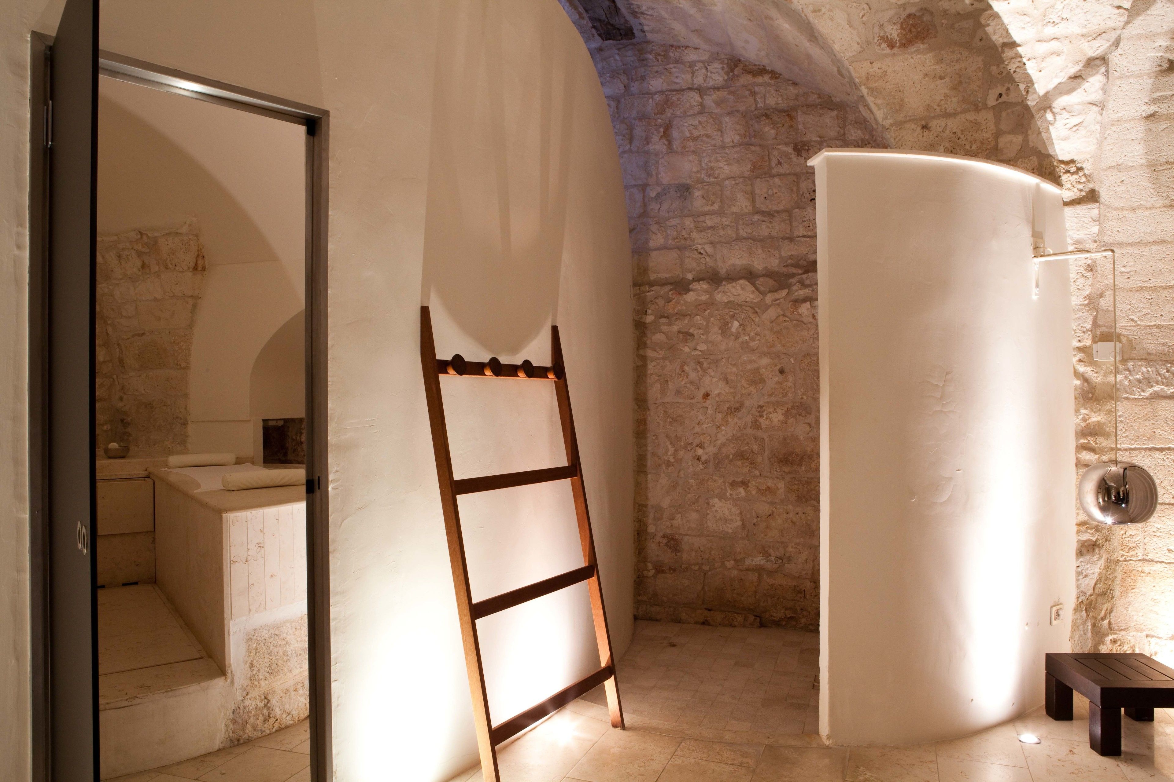 designer toiletries, hair dryer, bathrobes, slippers