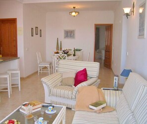 Flat-screen TV, DVD player