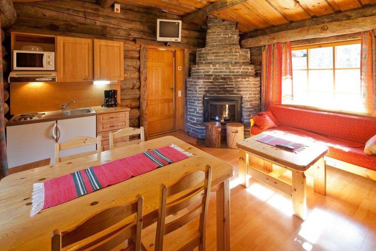 cabin, fireplace | private kitchen | fridge, electric kettle