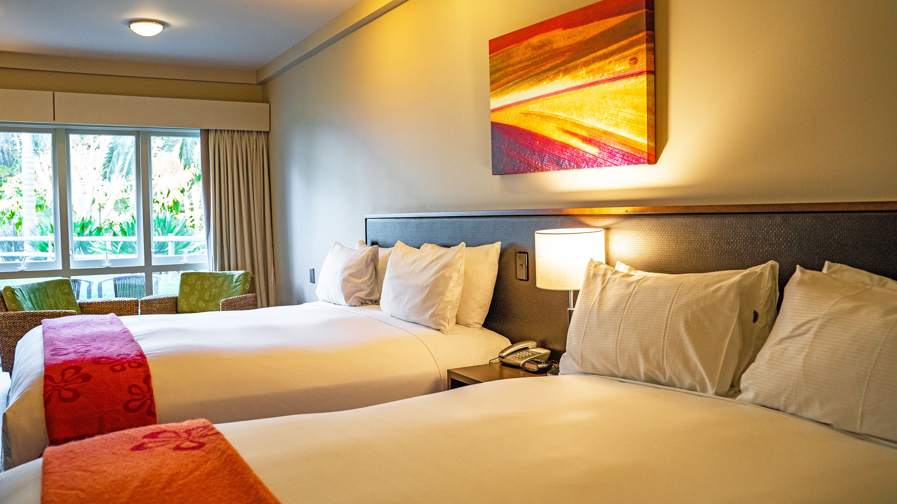 standard twin room 1 king & 1 queen | in-room safe, desk, iron/ironing board, free cots/infant beds