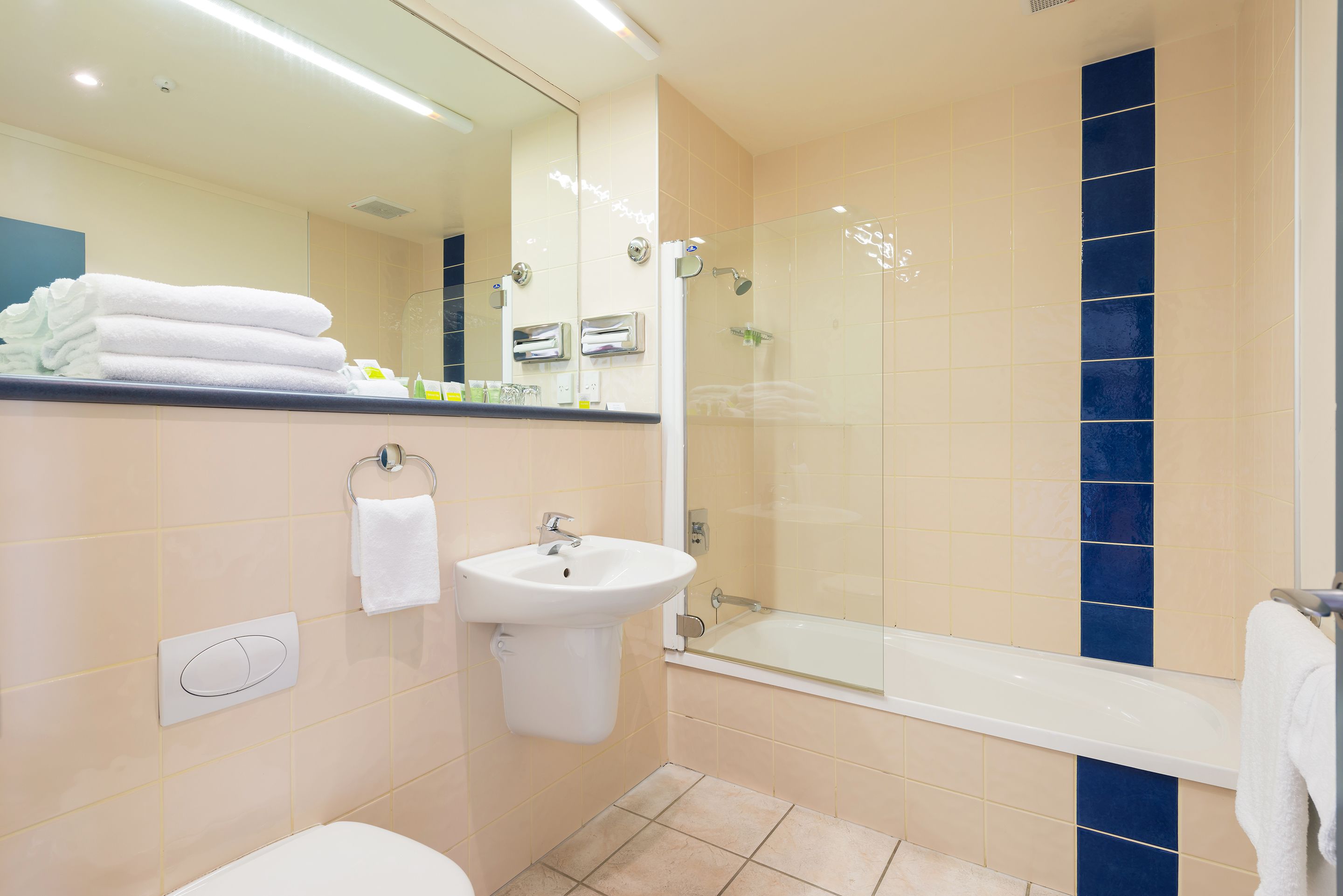 superior room, 2 queen beds | bathroom | shower, free toiletries, hair dryer, towels