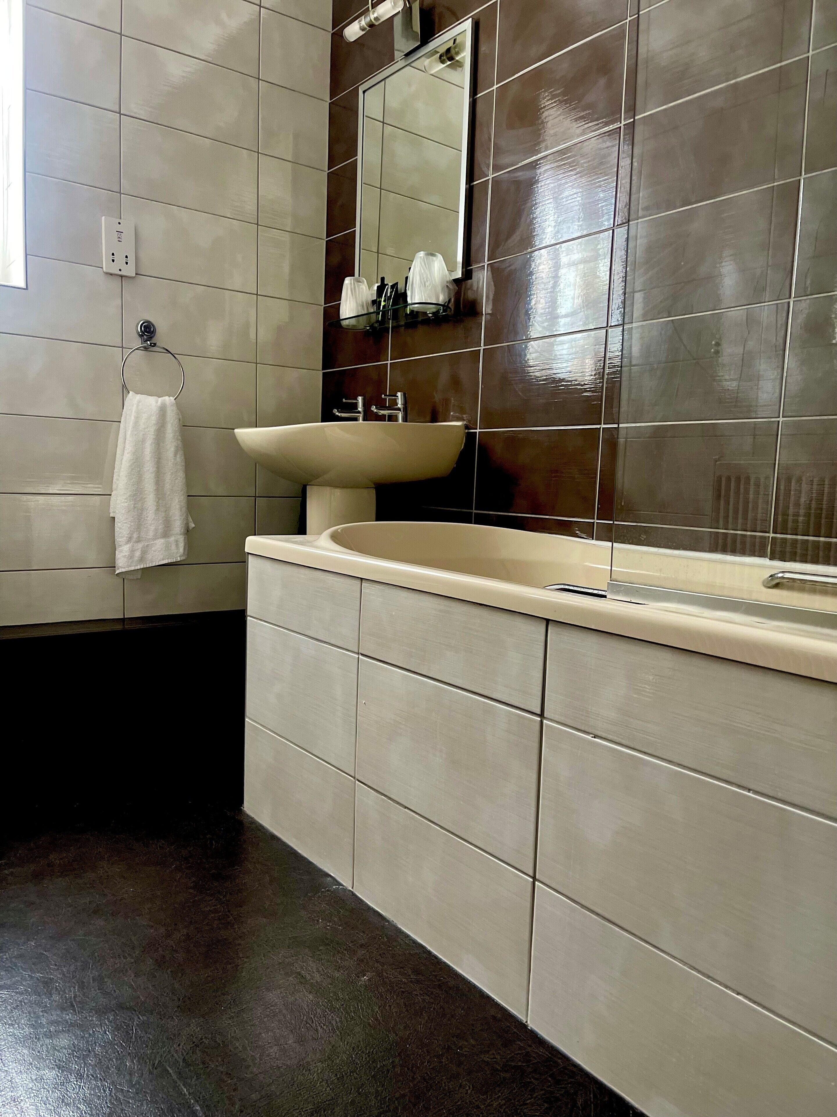 free toiletries, hair dryer, towels