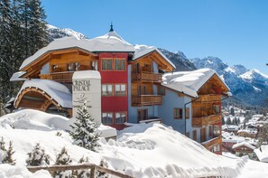 Experience breathtaking views of the surrounding mountains from the large windows of this hotel.