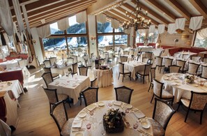 Enjoy a formal dining experience with panoramic views of the surrounding landscape.