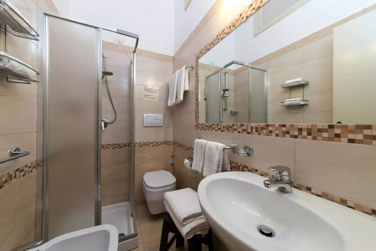 free toiletries, hair dryer, bathrobes, towels