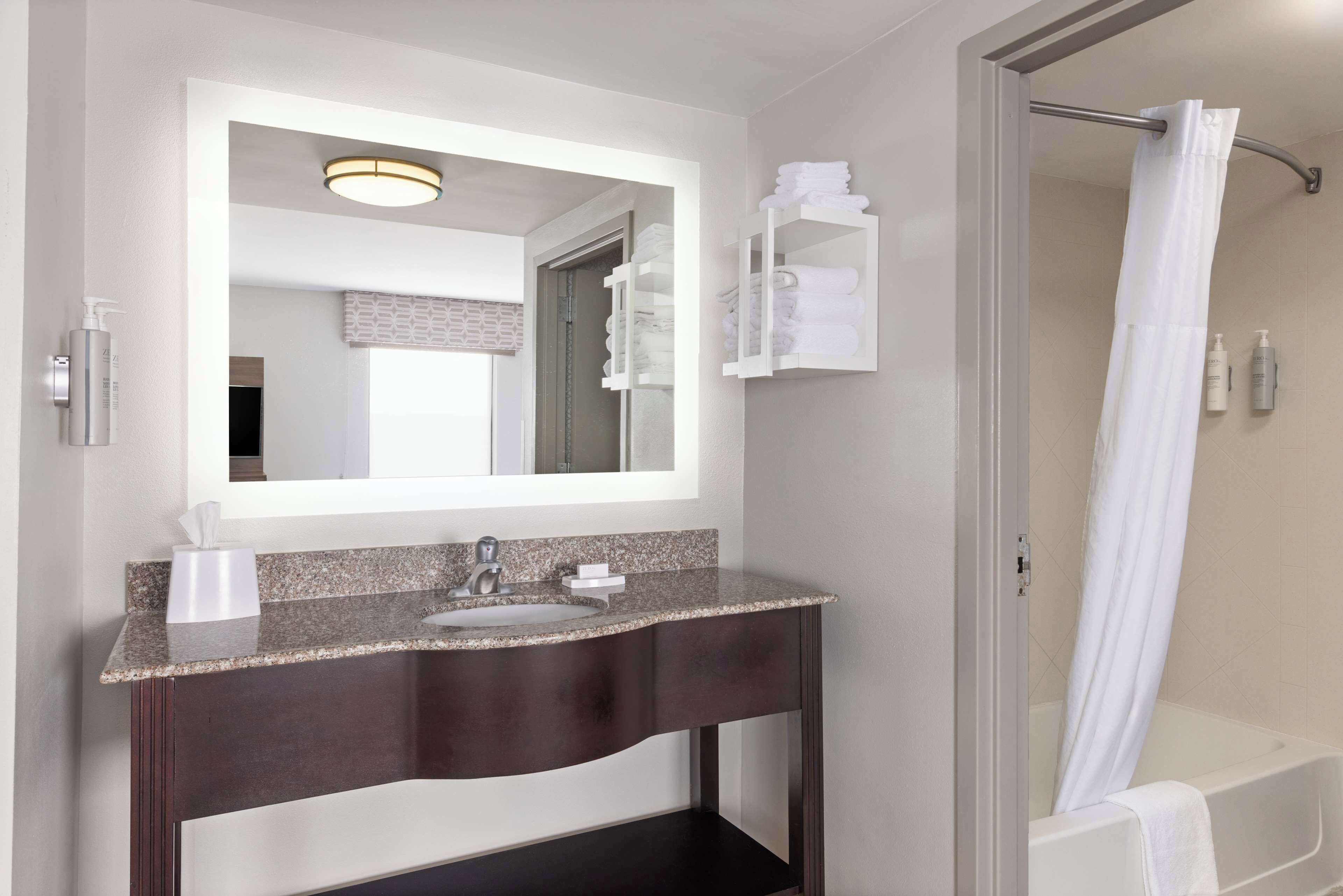 standard room, 1 king bed with sofa bed | bathroom | hair dryer, towels