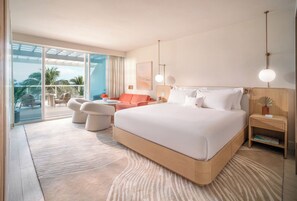 Premium bedding, free minibar, in-room safe, laptop workspace