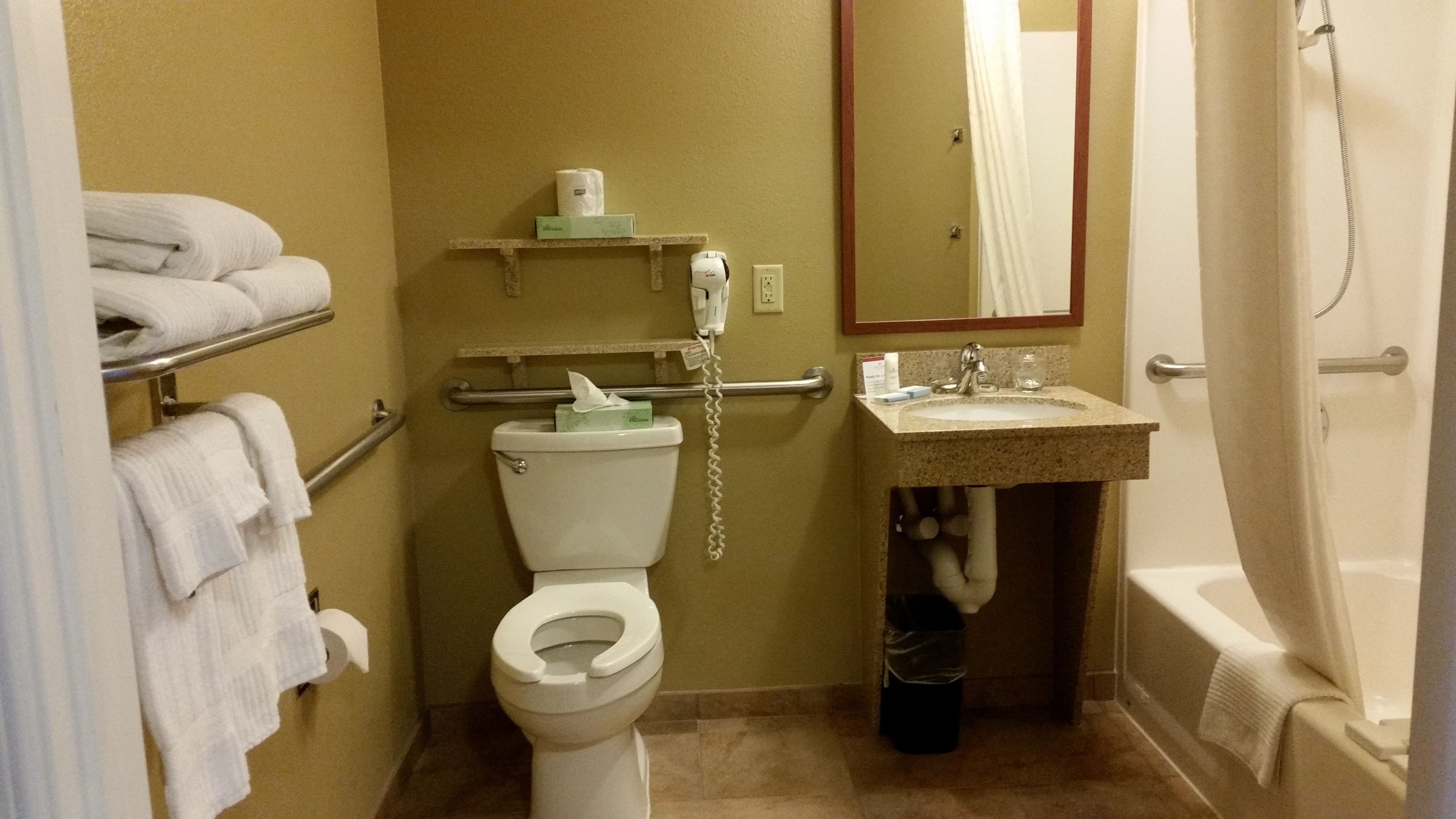 studio suite, 1 king bed, accessible (mobility tub) | bathroom | towels