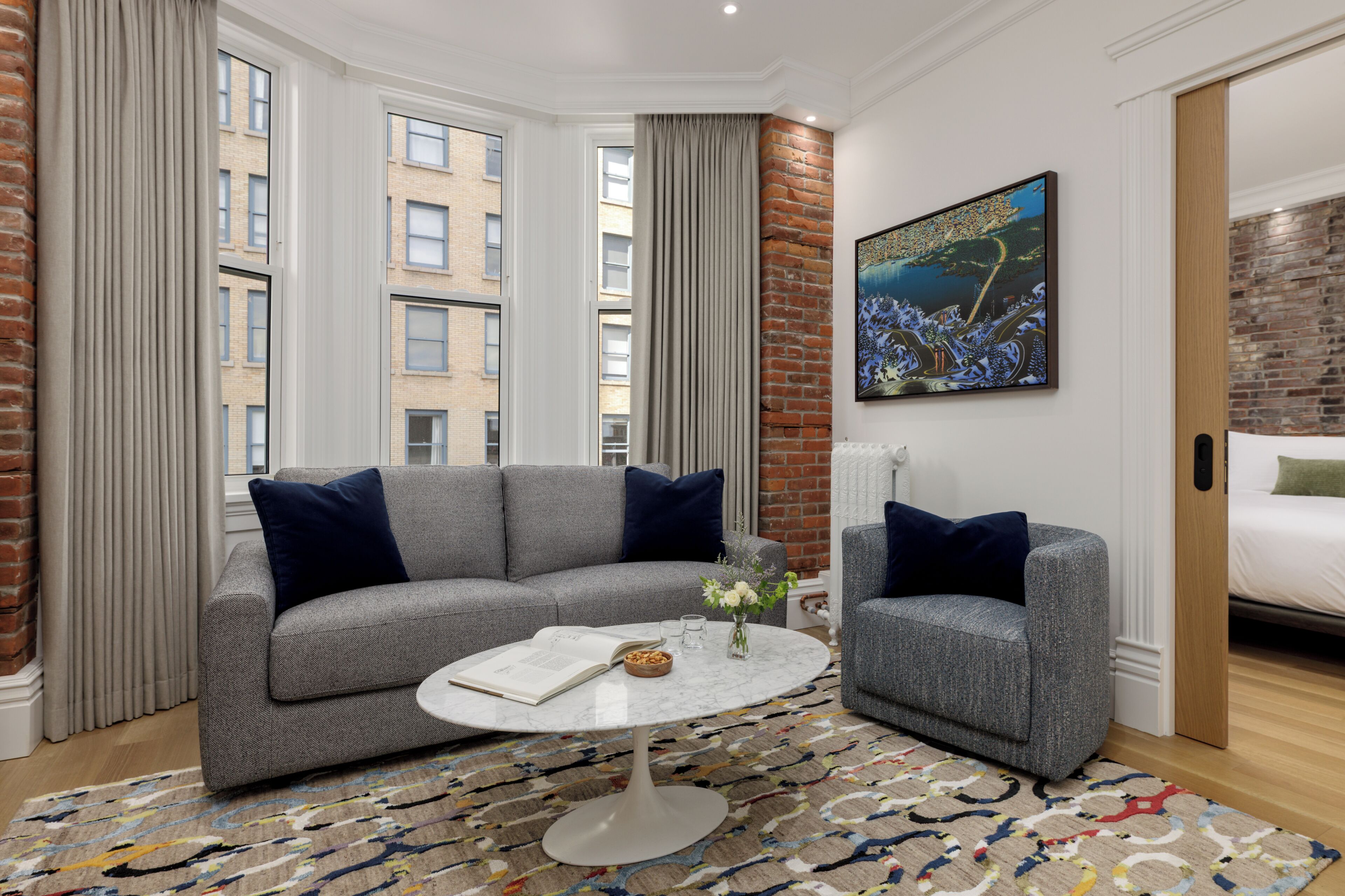 普通開放式套房, 城市景 | 客廳 | 平面電視