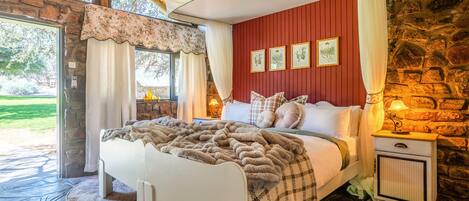 In-room safe, desk, laptop workspace, bed sheets