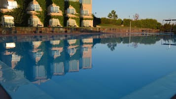 Indoor pool, outdoor pool, open 10:30 AM to 9:30 PM, sun loungers