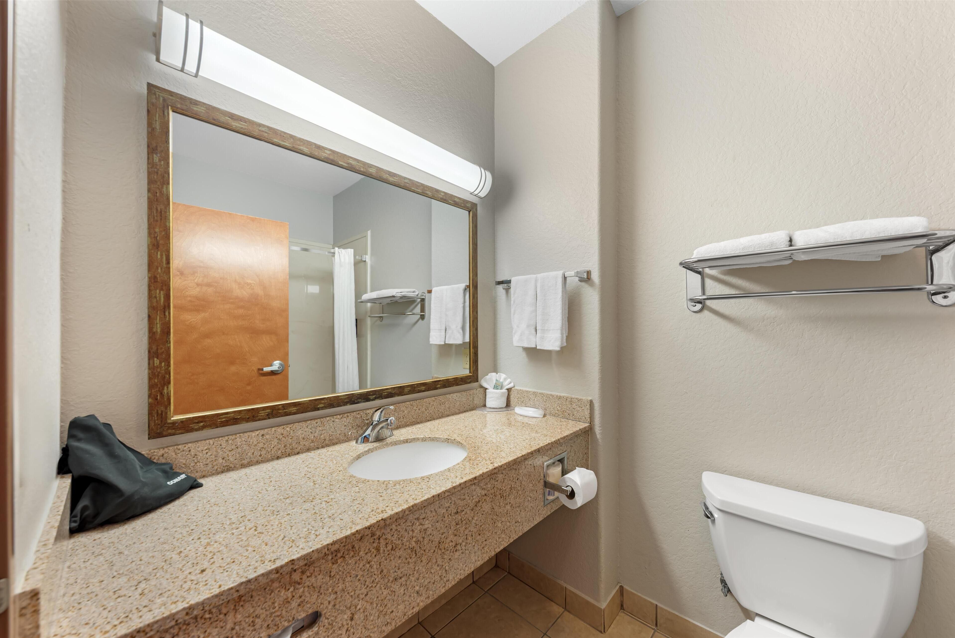 standard room, 1 king bed, non smoking, jetted tub | bathroom | combined shower/bathtub, hair dryer, towels