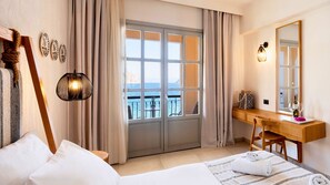 Superior Double Room, Sea View | Individually decorated, free WiFi, bed sheets - Pedi Beach Hotel (Symi)