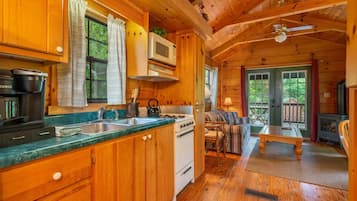 Cabin, Private Bathroom (Smoky Mountains Cabin- No Breakfast, Pets Allowed) | Living area | Flat-screen TV