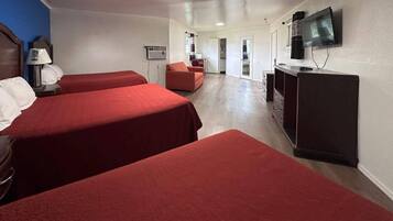 Desk, free WiFi, bed sheets