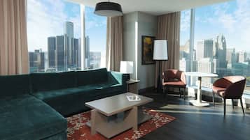 Luxury Suite, 1 King Bed with Sofa bed | Living area | 55-inch plasma TV with satellite channels, TV, Netflix