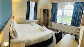 Desk, free WiFi, bed sheets