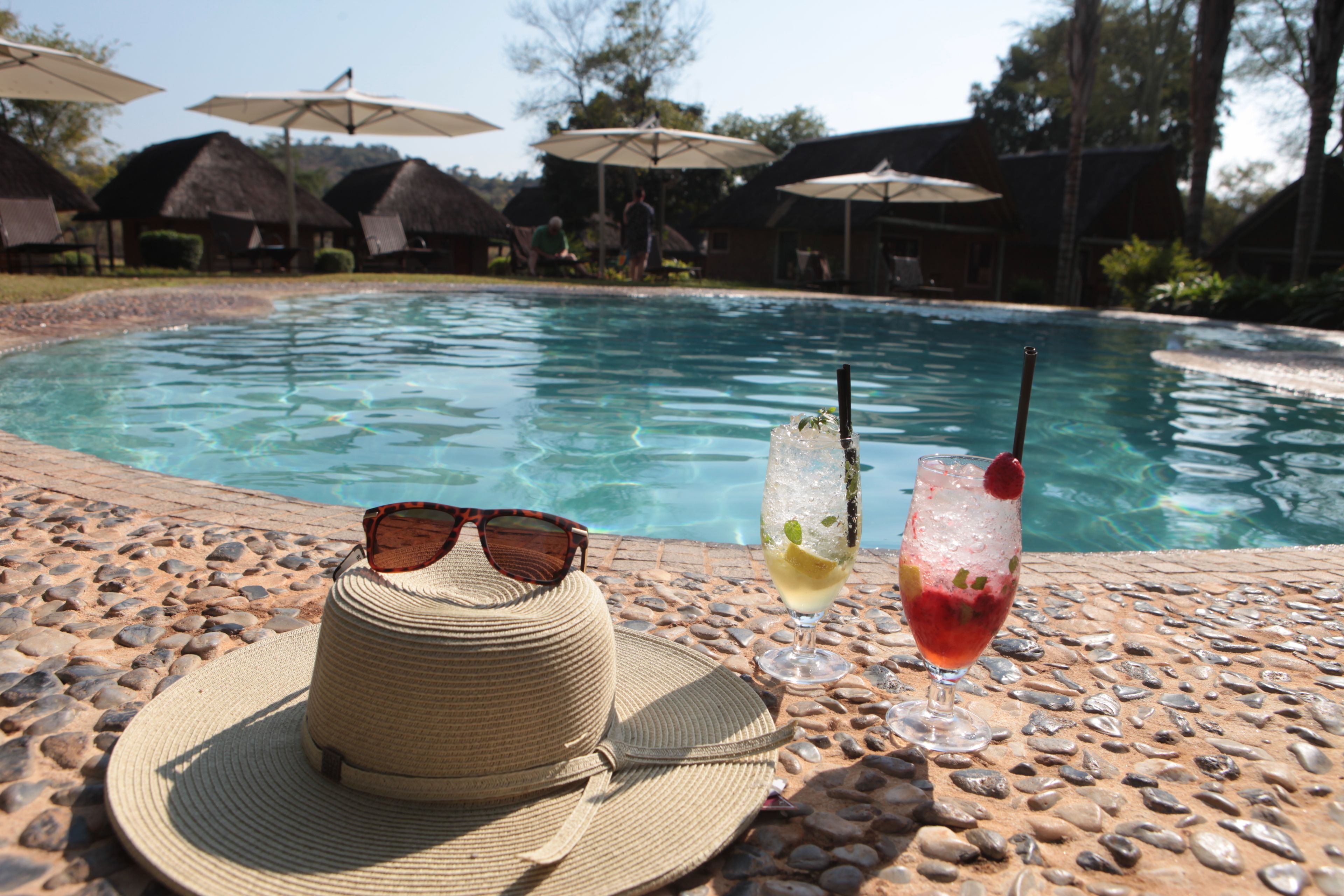 2 outdoor pools, pool umbrellas, pool loungers