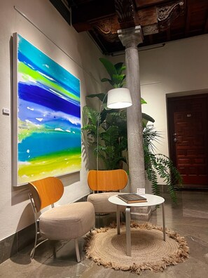 Flat-screen TV, iPod dock