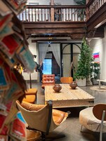 Flat-screen TV, iPod dock