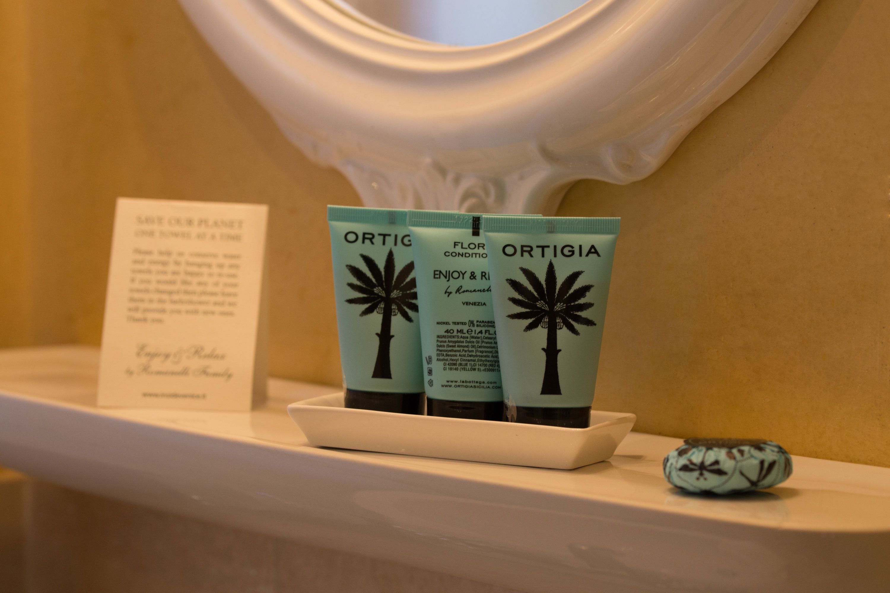 free toiletries, hair dryer, towels