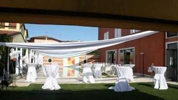 Outdoor banquet area