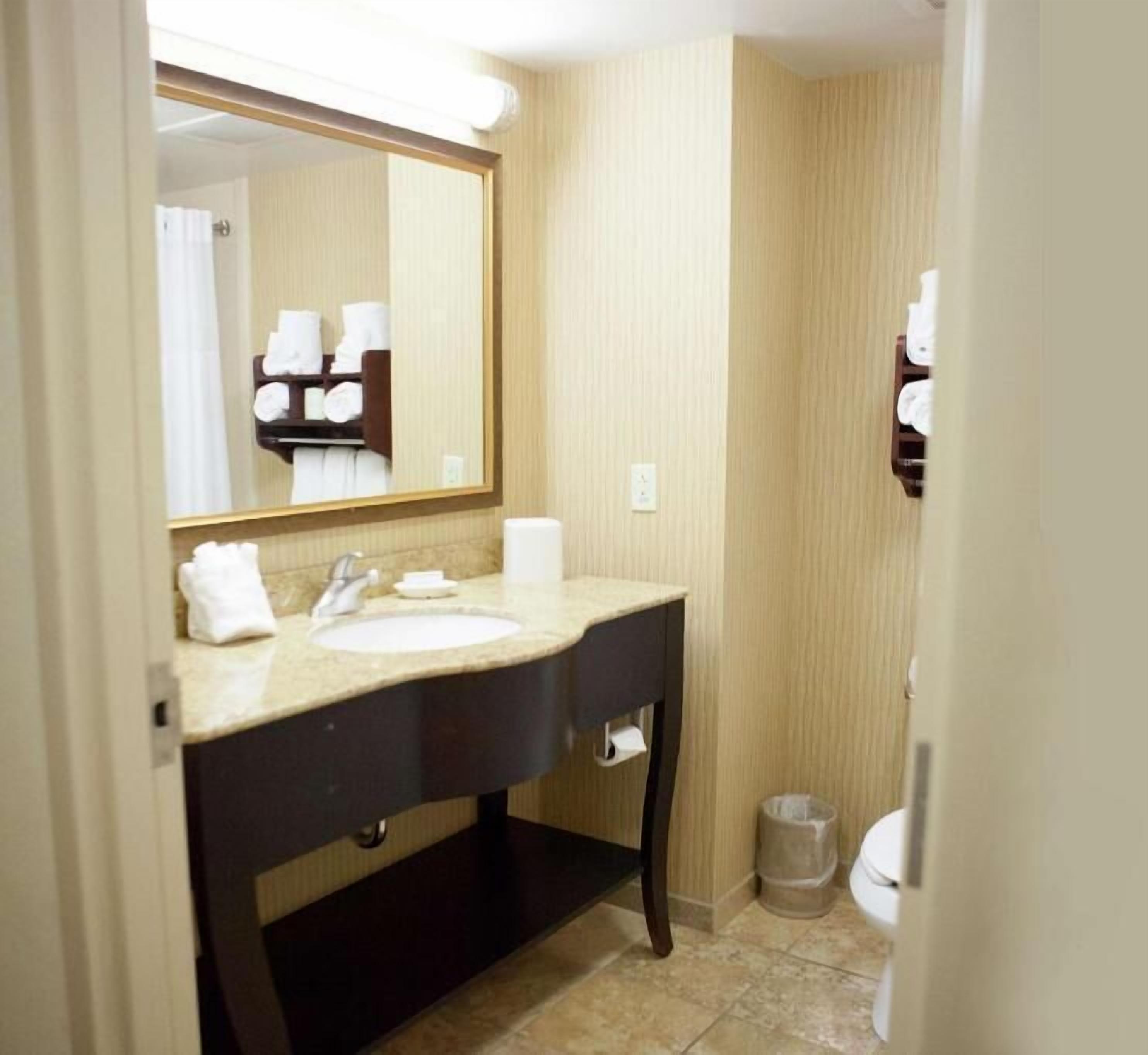 Bathroom | Combined shower/tub, free toiletries, hair dryer, towels