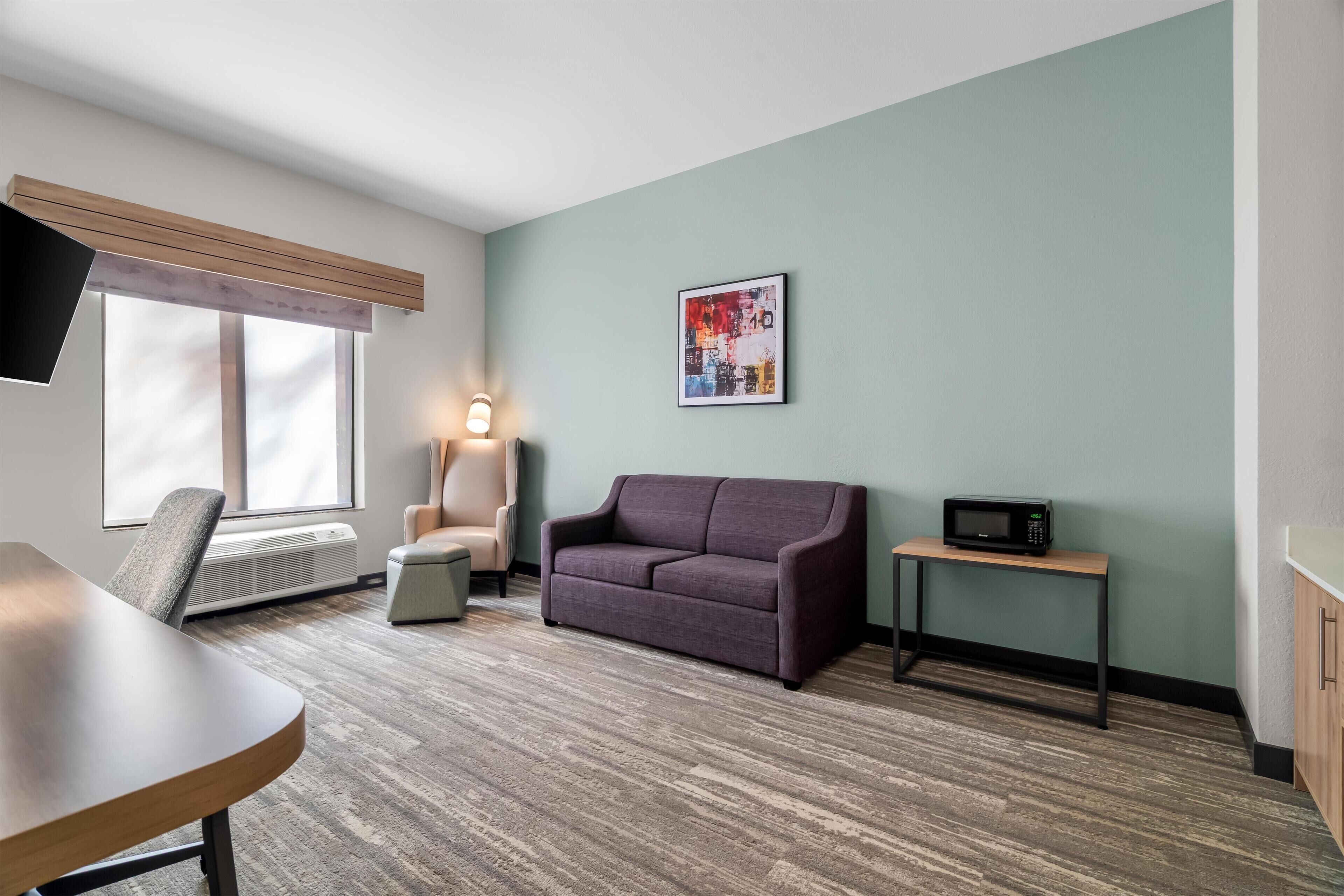 Suite, 1 King Bed, Accessible (Roll-In Shower) | Living area