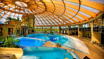 13 indoor pools, outdoor pool, pool umbrellas, sun loungers