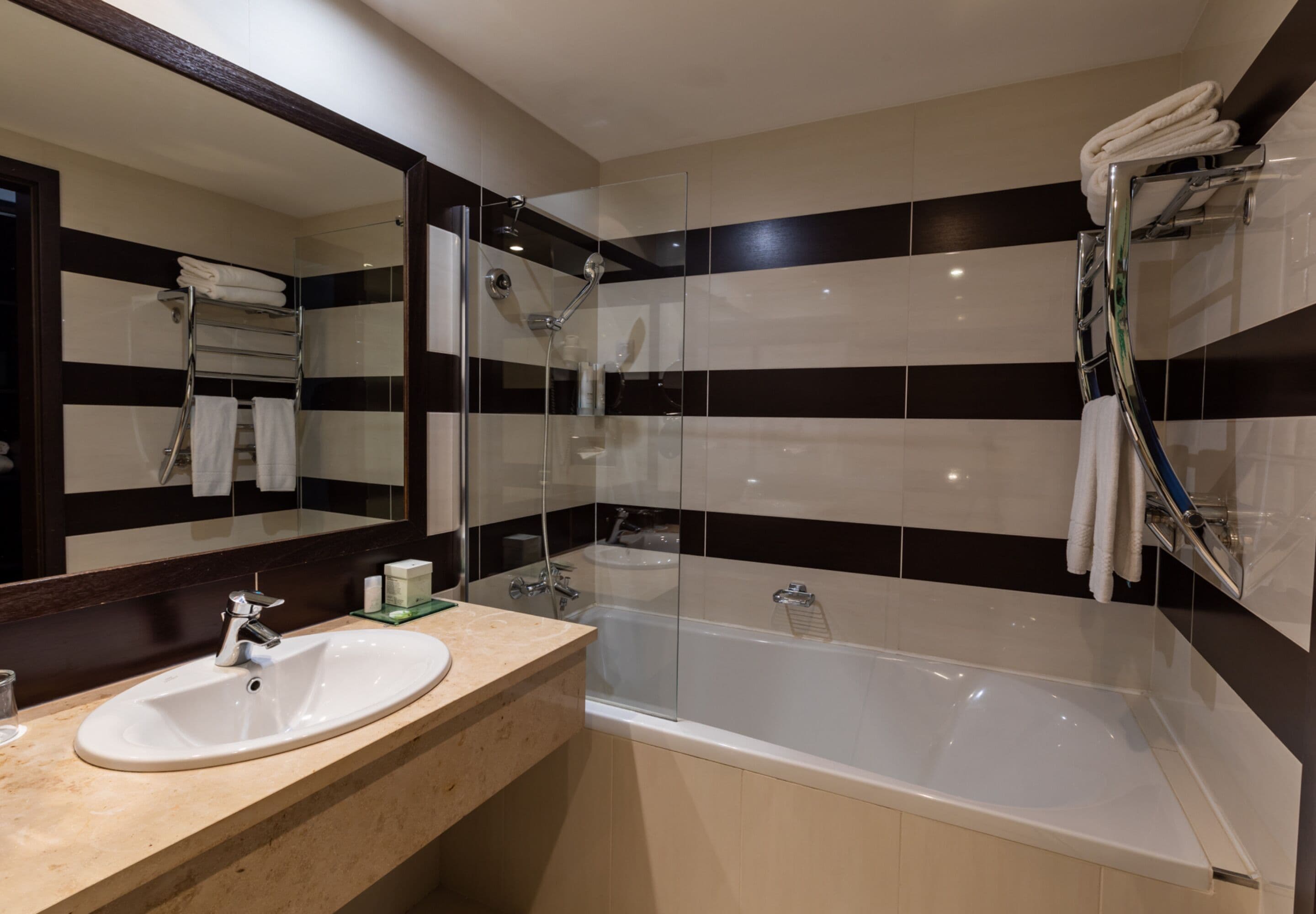 family room | bathroom | hair dryer, bathrobes, towels