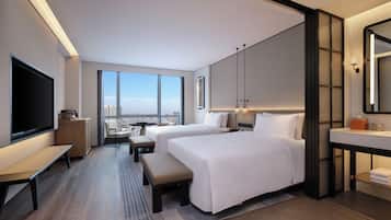 Superior Room, 2 Double Beds, City View | Minibar, in-room safe, desk, laptop workspace