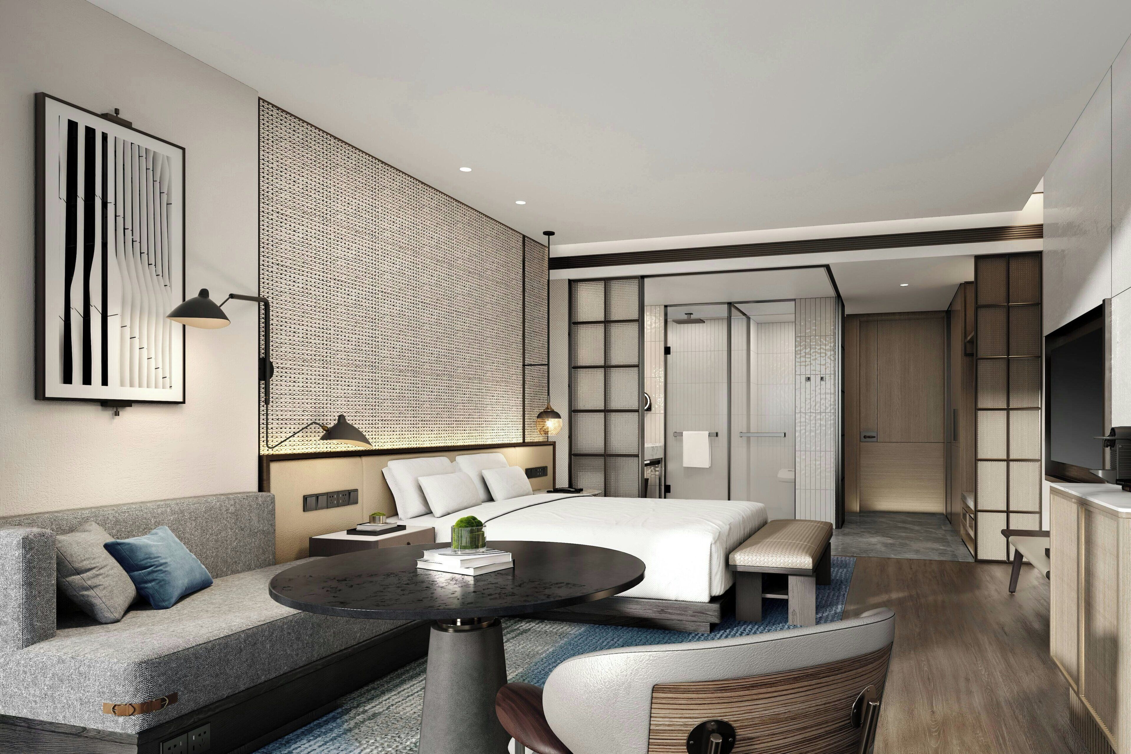 Chambre Deluxe, 1 très grand lit, vue ville | Minibar, coffres-forts dans les chambres, bureau