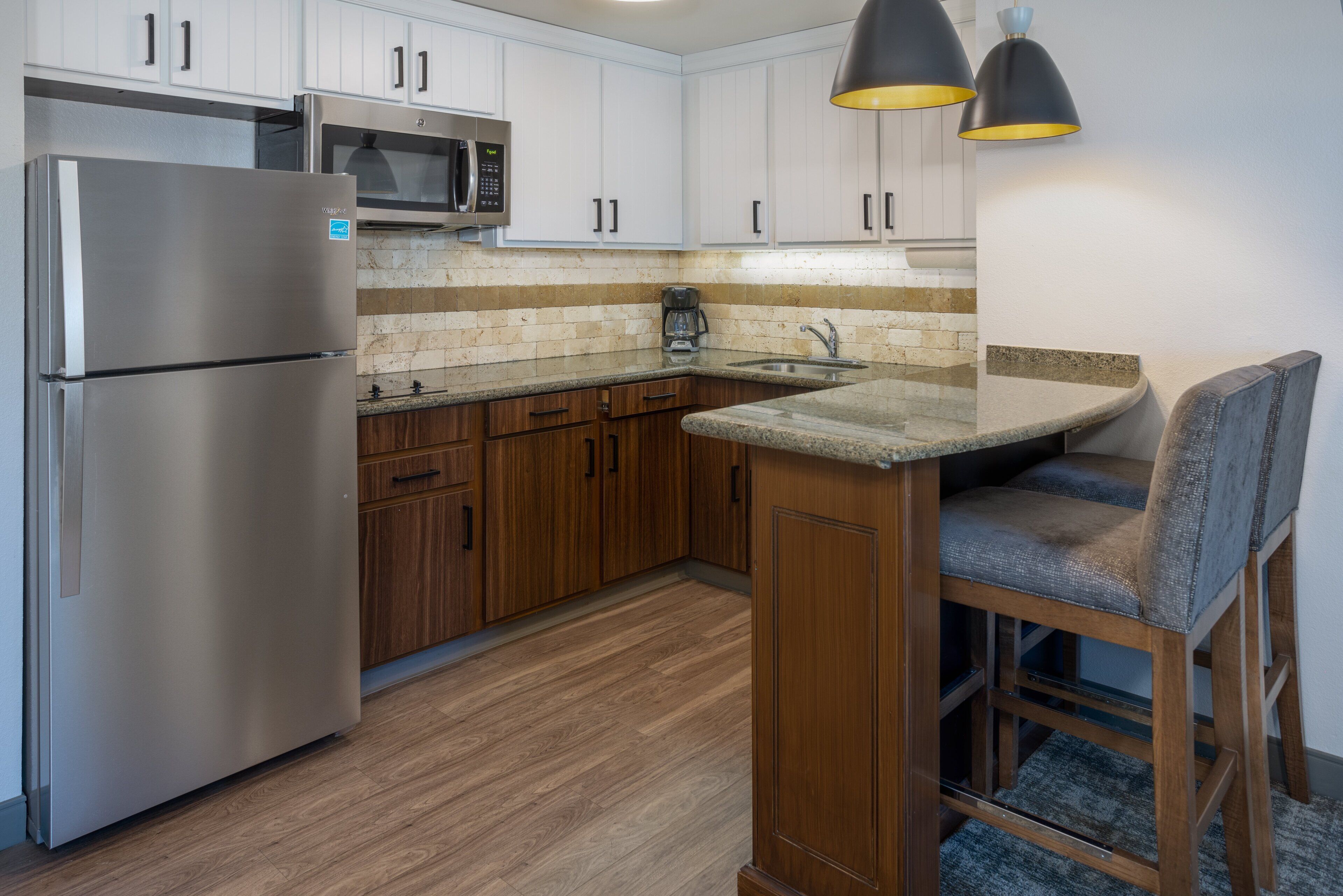 suite, 1 bedroom, kitchen (hearing) | private kitchen | full-sized fridge, microwave, stovetop, dishwasher