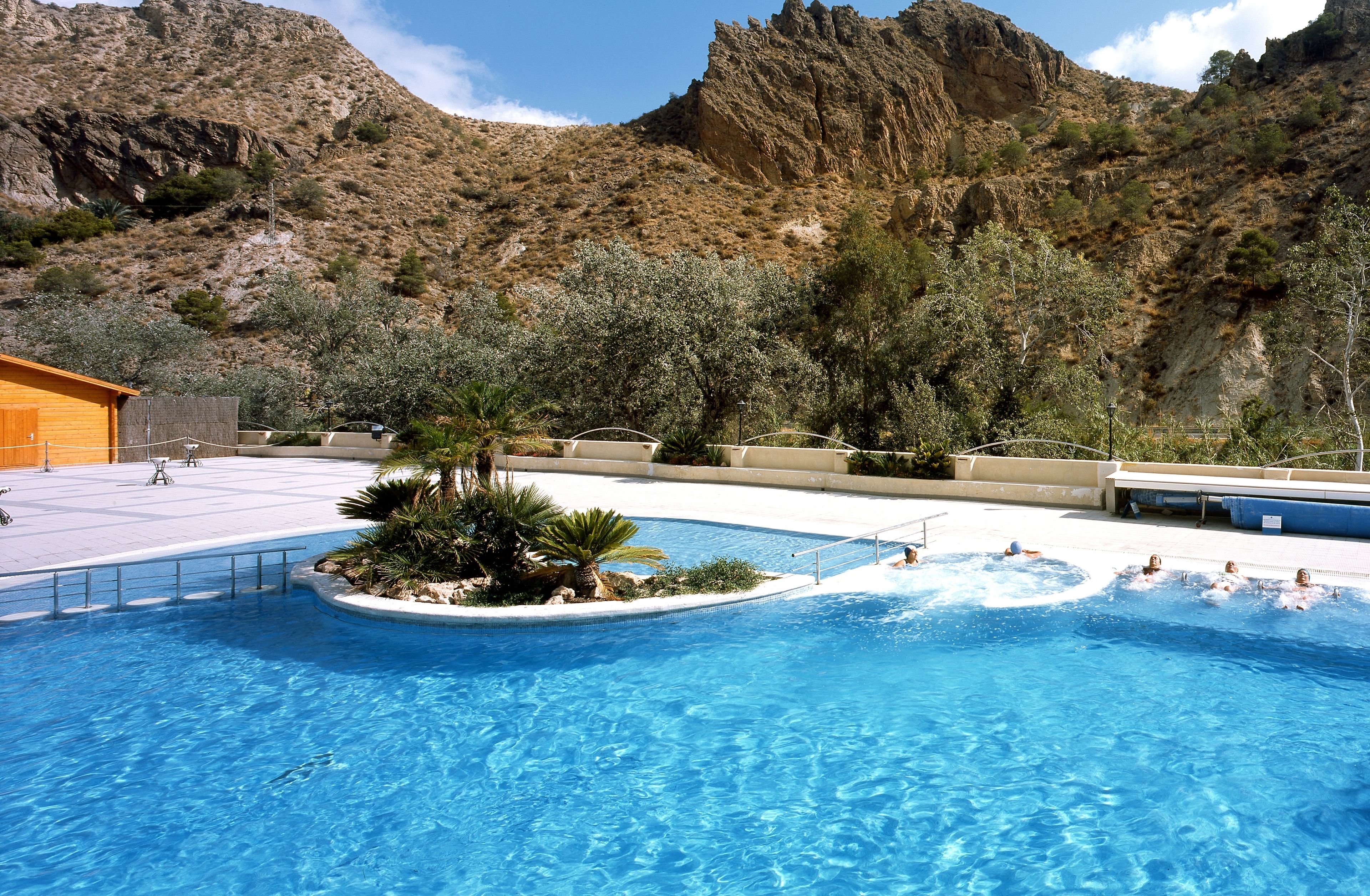 Indoor pool, outdoor pool, sun loungers