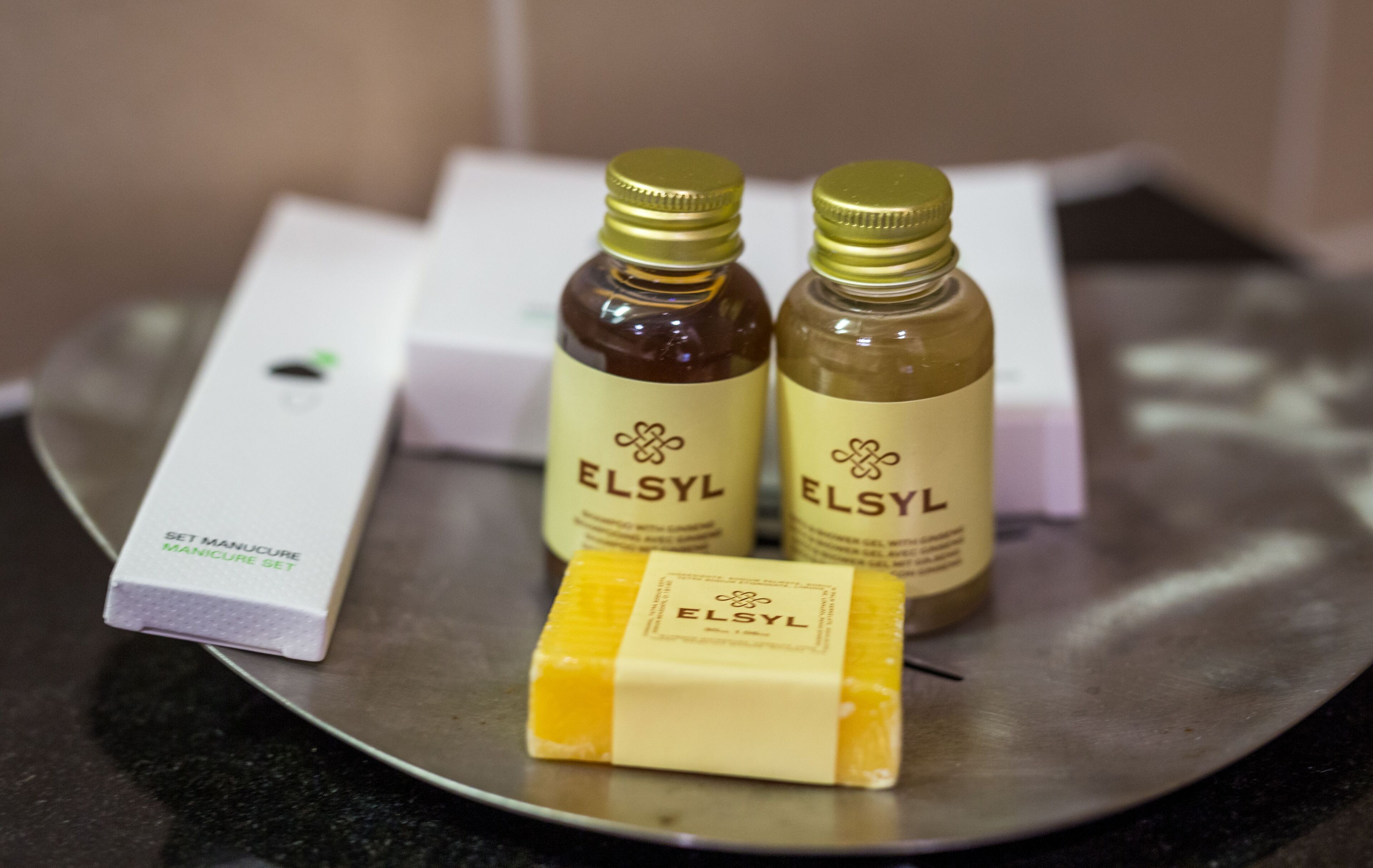 free toiletries, hair dryer, towels