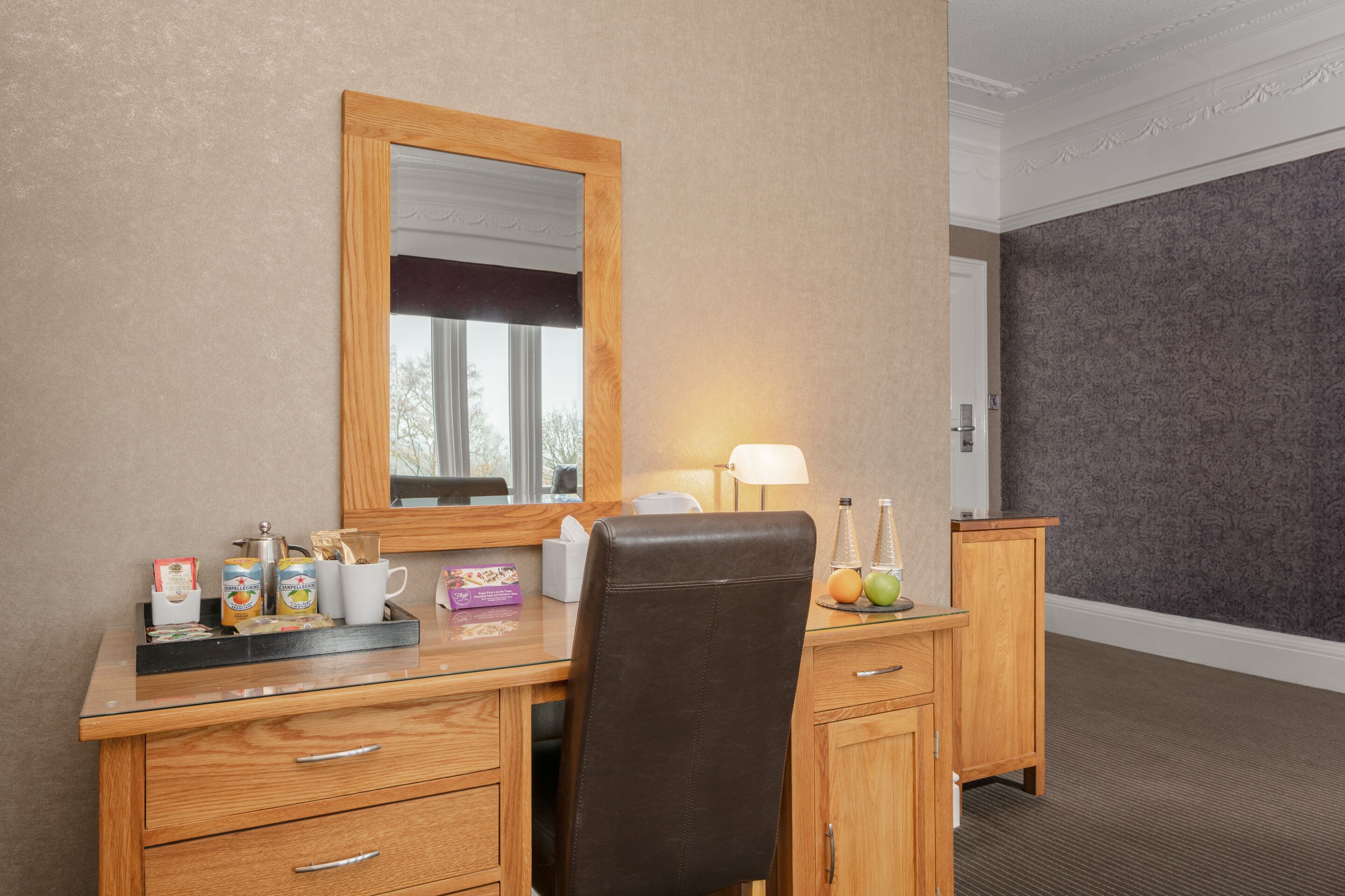 desk, laptop workspace, iron/ironing board, free wifi