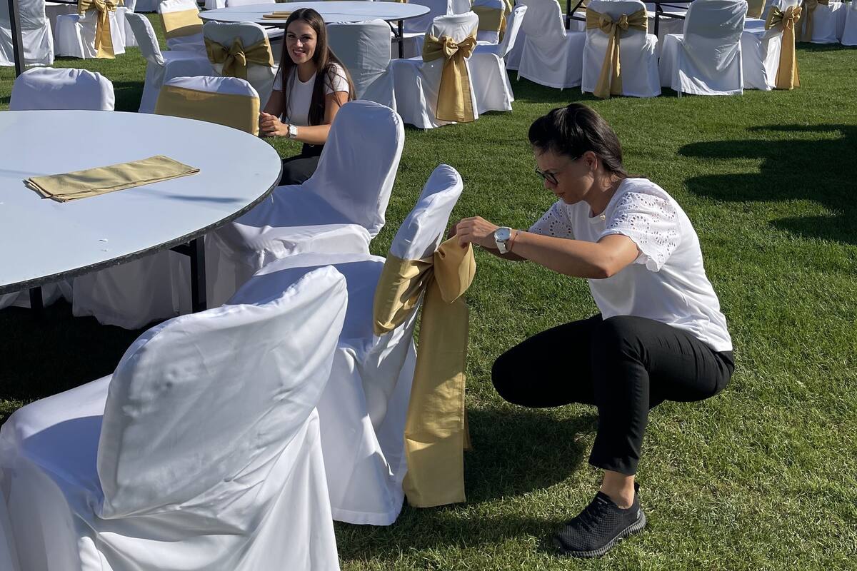 outdoor banquet area