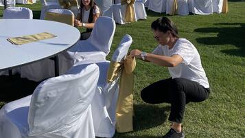Outdoor banquet area