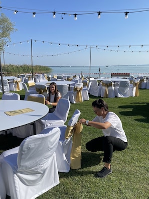 Outdoor banquet area