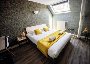 Individually decorated, individually furnished, desk, laptop workspace