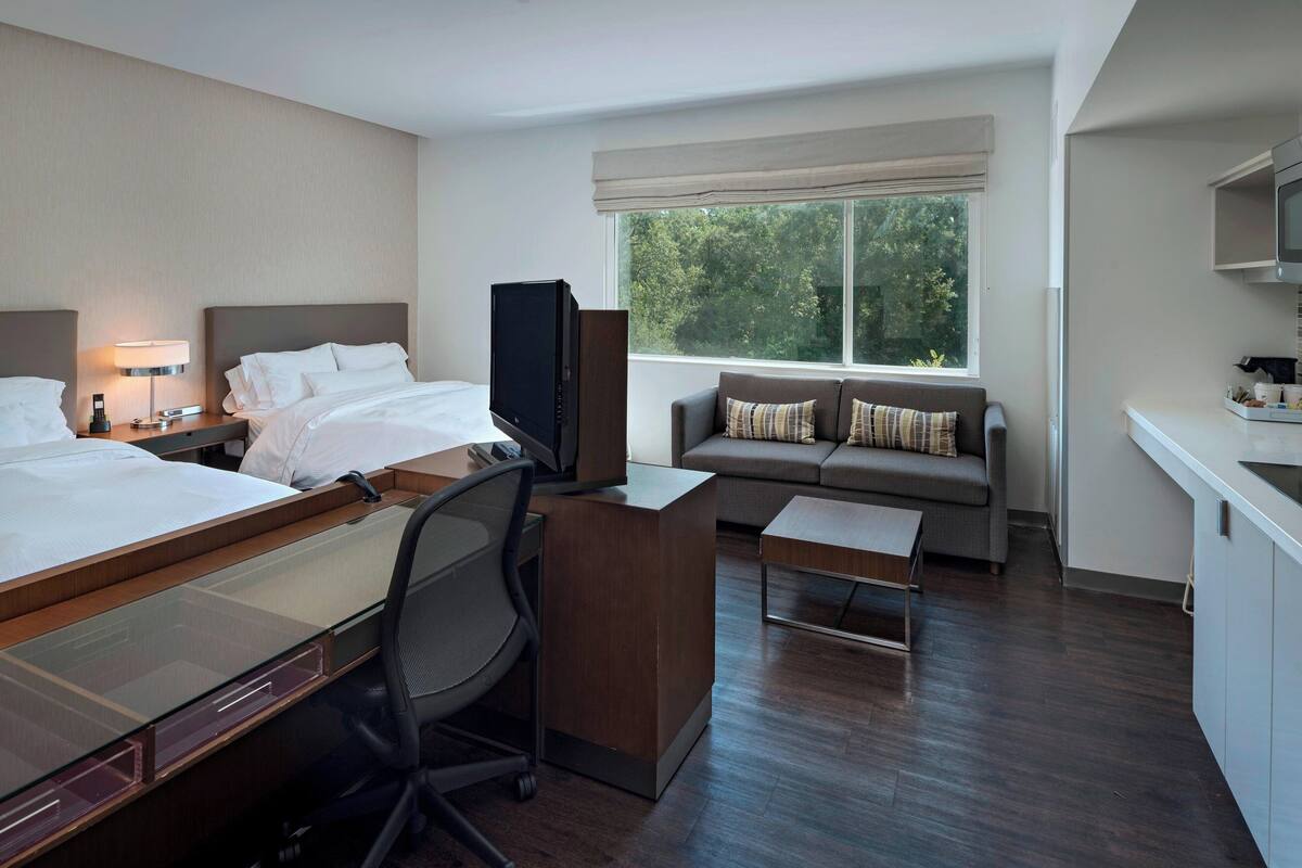 Premium bedding, pillow-top beds, in-room safe, desk