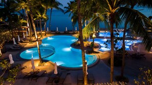 2 outdoor pools, open 7:00 AM to 7:00 PM, pool umbrellas, sun loungers - OUTRIGGER Koh Samui Beach Resort (Koh Samui)