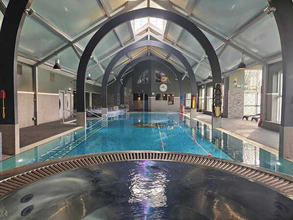 Indoor pool, open 6:30 AM to 9:30 PM, sun loungers