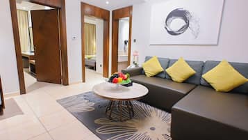Suite, 2 chambres | 1 chambre, couette en duvet d'oie, surmatelas