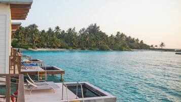 Villa, 1 King Bed, Sea View, Overwater | Premium bedding, down duvets, memory-foam beds, minibar