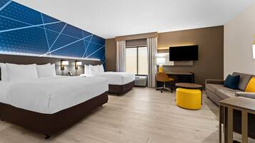 Suite, 2 grands lits, accessible aux personnes à mobilité réduite, non-fumeurs | Rideaux occultants, chambres insonorisées, fer et planche à repasser